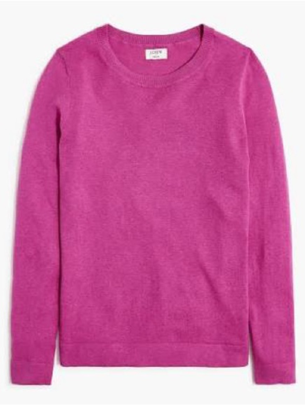 j crew teddie sweater Classic Crewneck Sweater in Fuchsia Pink large